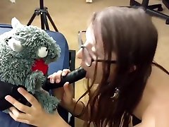Girl Fucks Stuffed Animal Dragon Strapon