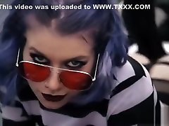 Purple Haired Goth Girl Has Anal Sex with an Older Man