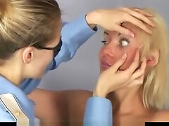 Busty blonde going through tough medical examination