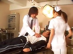 Alluring Japanese AV model plays nurse and gets banged