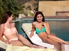 Sinful Young Dykes Ellena Woods And Nina North Fuck In Pool