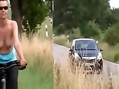 So sexy blonde milf wife take a risky 16hot sex year old ride in a public road,holy fuck!