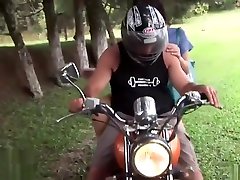 Hot tranny fucked on a motorcycle