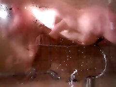 Recording my lovely first time ffm threesome as she was taking a hot shower
