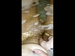yellow piss in bubble bath