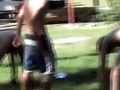 Outdoor jock and twink calisthenics turn anal and cumshot