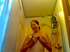 Big Tits milf washing herself in the shower