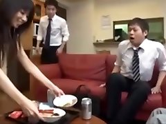 Husband Watches His Asian Wife Takes Cumshots From Another
