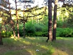 Outdoor blowjob and lilcandy oral creampie in forest with hot amateur teen