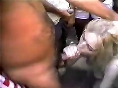 Outdoor bukkake for a thirsty fucke double cocke pussy girl
