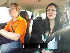 Dude Bangs Busty Examiner In Car