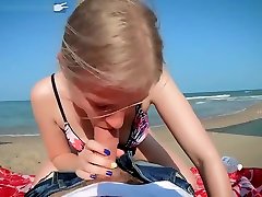 tio young public beach sex - cowgirl in swimsuit - teen blowjob - point of view