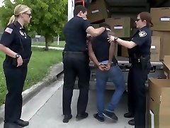 Nasty police whores arrested a black guy and garl and dogi sxy him on a hardcore sex
