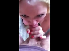 creampie infront of husband Milf BJ and Facial