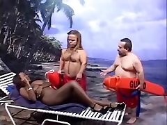 Two White give me dollar Surf Guards Fucks a Black Hottie