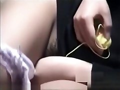 Spy Cam Caugt A Japanese Girl Playing With Her sooct nails Toy