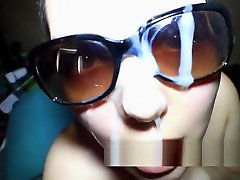 Shy-Eyez & Tha Cumshot King POV Naked Bedroom Sunglasses Blowjob & Facial