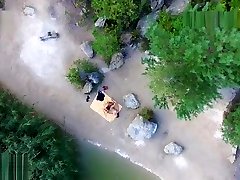 Nude busty with monster cock sex, voyeurs video taken by a drone