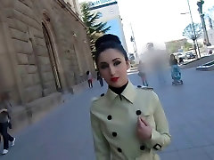 Latex Trench Coat and femdom turn you gay in Public