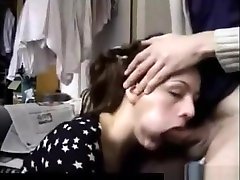 Crazy homemade deepthroat, blowjob, brunette banlade sex video