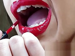 100 Natural hung 15 Lipped cosplay gulty crow wife applying long lasting red lipstick, sucking and deepthroating my bbc rough granny anal untill she receives a creamy reward - couplesdelight