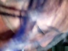 Close-up homemade video of a girl slurping cum