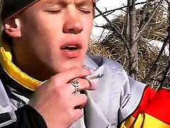 Teens chest and penis hair gay first time Roma Smokes In The Snow