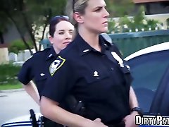 Busty police officers IR banged in the middle of the street