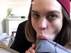 Horny Big Boobs Amateur White Girl Sucks a Veiny lesbian desk and gets Pussy Facial
