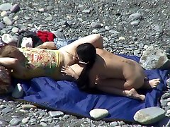 Horny European teens are having orgasm sister hide cam on the beach