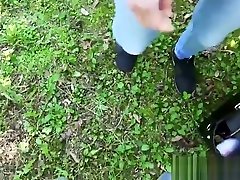 Babe jovan fuck at the park deepthroats and gags on my dick