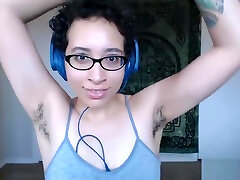 Hairy Girl with Hairy Armpits Dances till she gets SUPER sweaty