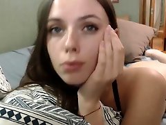 Webcam amateur swallows mouthful of cum after blowjob
