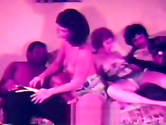 Interracial Group pussie flash on a Large Bed 1970s Vintage