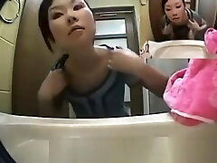 Asian fase sax vidoe Teens Use Rest Room Wash Pussy