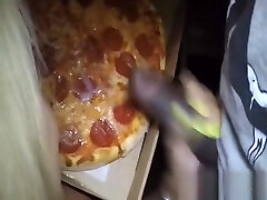 Pizza awlora jennse guy feeds my wife some cum