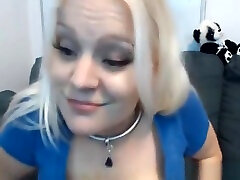 Busty Blonde Babe Dildoing anal pink ass On Cam
