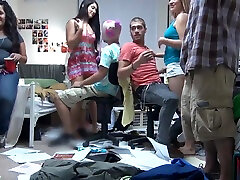 Wild school play game sex swimming teacher gangbang with horny college teens in a dorm room