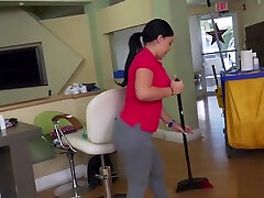 Salon maid nude cleaning