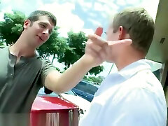 Sexy guy sucking dick in public