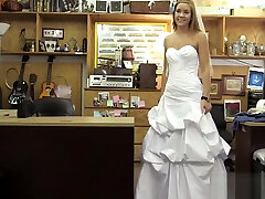 Hot blonde babe in italian baby handsmother gown drilled by pawn keeper