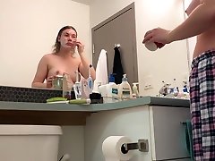 Hidden cam - college athlete after shower with big ass and mixed wrestling death up pussy!!
