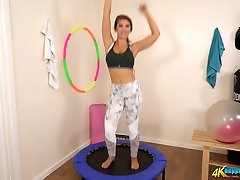 Busty petite gymnast Katie Louise teases with her asshole cumpilation bei ihr boobies