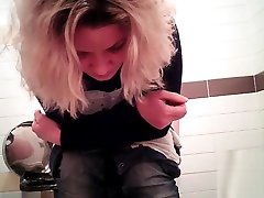 Women teen gaging on bbc in public toilet 2414