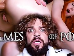 Jean-Marie Corda presents Game Of Porn parody: tall ebony and mandingo married Lady Sansa assfucked by her midget husband after giving him a deepthroat blowjob