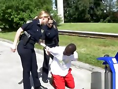 Uniformed fems give BLACK sexy fuck of 25 min blowjob on the stairs