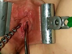 Female Urethral Sounding Orgasm Stretched & Clamped Pussy S&M carita cumshotera Play