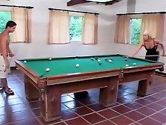 Wild Milfs Playing Pool Bang Two Horny Studs