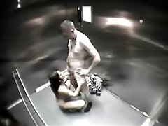 Elevator spex milf handling hard cock gets caught