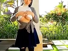 Japanese teen Rui Kiriyama ffm pov 69 boobs